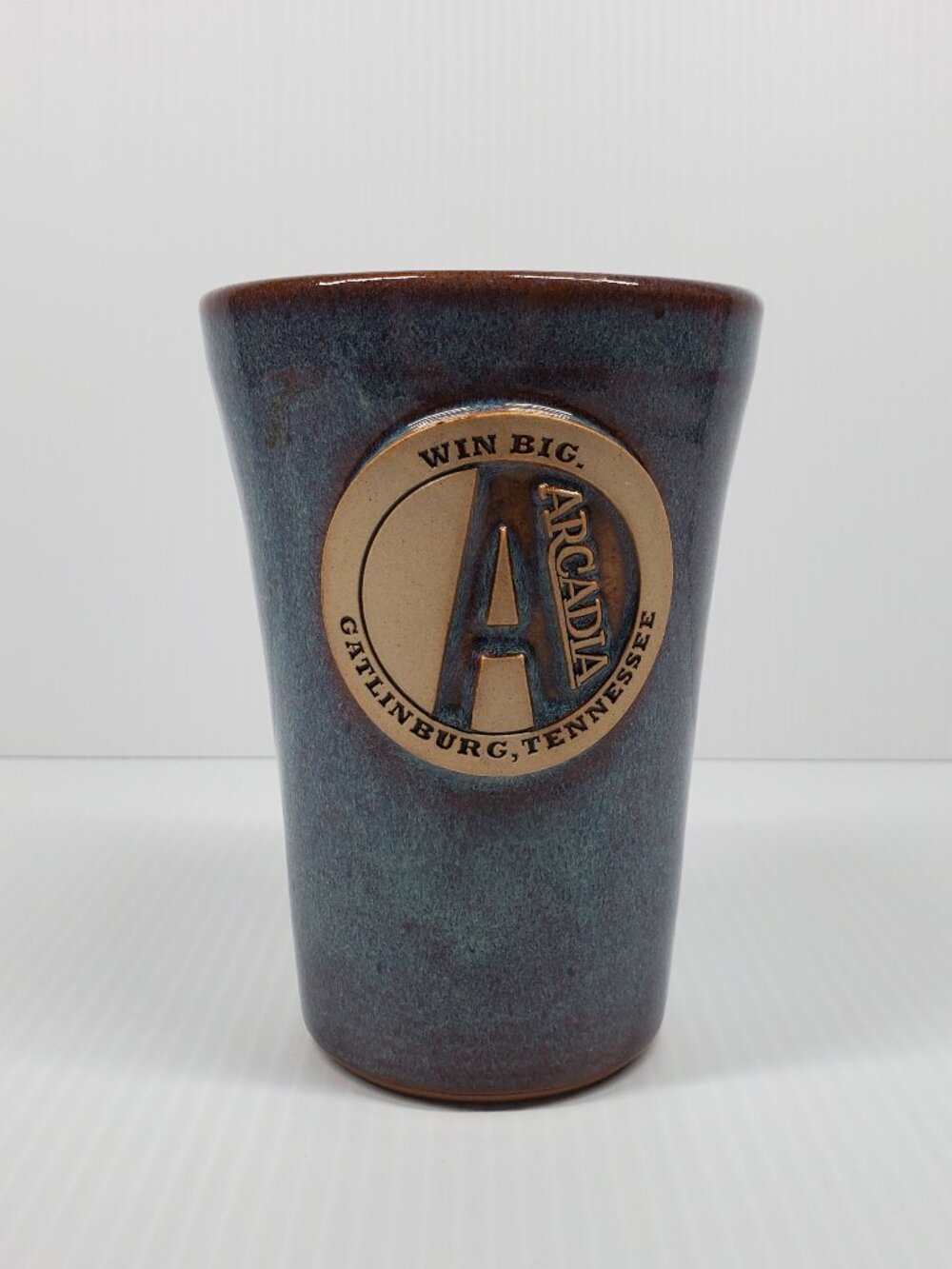 Win Big Arcadia Gatlinburg Tennessee Mug Cup Sunset Hill Stoneware Pottery